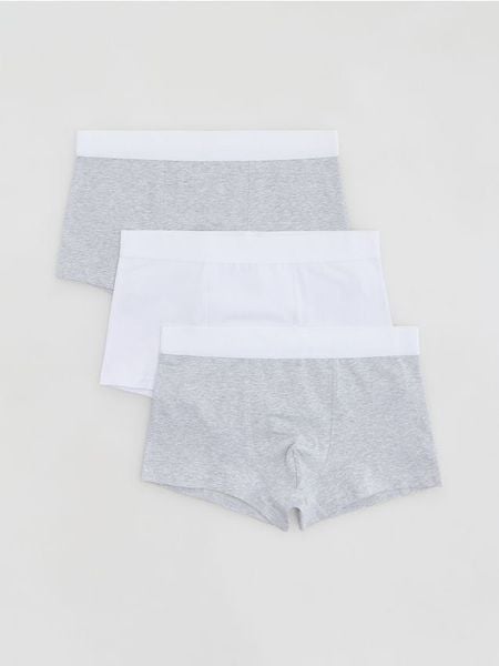 3 pack bokserek Classic - jasnoszary. Szare bokserki męskie Reserved, l, bez wzorów, z bawełny. Za 69.99 zł.