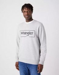 WRANGLER FRAME LOGO CREW MĘSKA BLUZA NADRUK MID GREY W662HAX37 112320241. Szare bluzy męskie Wrangler, m, bez wzorów, z bawełny, bez kaptura. Za 189.99 zł.