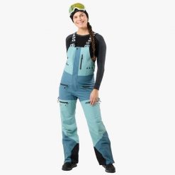 Spodnie narciarskie Kobieta Swedemount Freeride Bib Pants wodoodporne. Zielone spodnie materiałowe damskie SWEDEMOUNT, bez wzorów, narciarskie. Za 899.99 zł.
