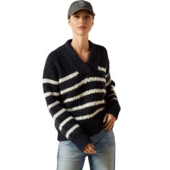 Sweter damski Ariat Arley. Niebieskie swetry damskie Ariat, na jesień, l, bez wzorów, z wełny, bez kołnierzyka, bez ramiączek, bez kaptura. Za 426.50 zł.