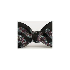 Mucha jedwabna, czarna z wzorem paisley. Czarne krawaty i muchy Manufaktura much, paisley, z jedwabiu, wizytowe. Za 129.00 zł.