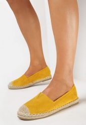 Żółte Espadryle Płaskie z Plecionymi Wstawkami Xenisa. Żółte espadryle damskie Born2be, na lato, bez wzorów, bez obcasa, na płaskiej podeszwie, bez zapięcia. Za 39.99 zł.