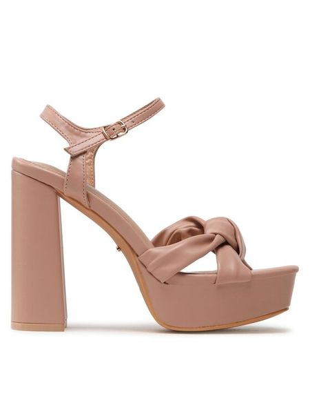 DeeZee Sandały F20074-21 Różowy. Czerwone sandały damskie DeeZee, bez wzorów, bez obcasa, na słupku, bez zapięcia. Za 159.99 zł.