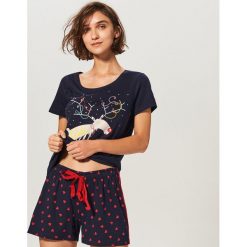Dwuczęściowa piżama - Granatowy. Niebieskie piżamy damskie Reserved. Za 59.99 zł.