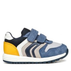 Sneakersy Geox. Niebieskie trampki i tenisówki chłopięce Geox, bez wzorów, bez zapięcia. Za 279.99 zł.