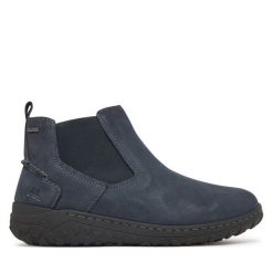 Botki Josef Seibel. Niebieskie botki damskie Josef Seibel, bez obcasa, na płaskiej podeszwie, bez zapięcia. Za 509.99 zł.