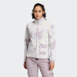 Bluza Terrex Multi Printed Full-Zip Fleece. Czerwone kurtki damskie Adidas, xs, bez wzorów, z materiału, bez kaptura, trekkingowe. Za 329.00 zł.