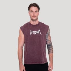 Koszulka męska fitness bez rękawów burgundowa Spike. Czerwone koszulki sportowe męskie GYMBEAM, m, bez wzorów, z bawełny, bez kołnierzyka, bez ramiączek, na fitness i siłownię. Za 97.90 zł.