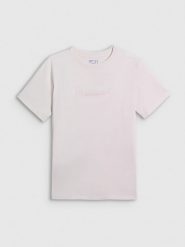 4F T-shirt regular z nadrukiem męski - beżowy M. Brązowe t-shirty męskie 4f, m, bez wzorów, z bawełny, bez kołnierzyka. Za 59.99 zł.