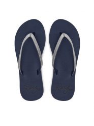 Roxy Japonki ARJL100673 Srebrny. Szare klapki damskie Roxy, bez wzorów, z tworzywa sztucznego, bez obcasa. Za 99.99 zł.