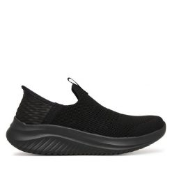 Sneakersy Skechers. Czarne trampki i tenisówki chłopięce Skechers, bez wzorów, bez zapięcia. Za 269.99 zł.