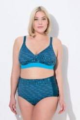 Damskie Bikini ryby bez miękkich miseczek regulowane ramiączka. Zielone bikini damskie Ulla Popken, plus size, bez wzorów, plus size. Za 191.99 zł.