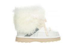 Śniegowce Emu Blurred Glossy Coconut 119180, Biały, Skóra naturalna - 38. Białe śniegowce i trapery damskie EMU, z gumy. W wyprzedaży za 539.10 zł.
