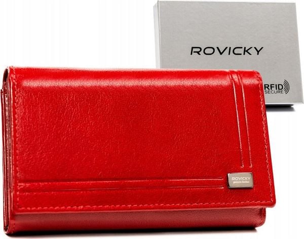 Rovicky Duży, skórzany portfel damski na zatrzask - Rovicky NoSize. Portfele damskie ROVICKY, bez wzorów. Za 216.79 zł.