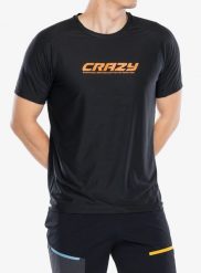 Koszulka szybkoschnąca męska Crazy Shirt Logo. Czarne koszulki sportowe męskie CRAZY, m, bez wzorów, z mikrofibry, bez kołnierzyka, bez ramiączek. Za 229.89 zł.