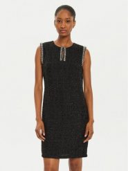 Rinascimento Sukienka dzianinowa CFC0019574002 Czarny Regular Fit. Czarne sukienki damskie Rinascimento, xs, bez wzorów, z dzianiny, bez kołnierzyka, bez ramiączek. Za 499.99 zł.