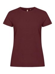 Clique Basic-T Women dopasowany T-shirt z bawełny. Czerwone t-shirty damskie CLIQUE, xs, bez wzorów, z bawełny, bez kołnierzyka. Za 99.74 zł.