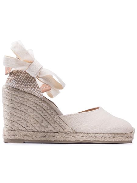 Castañer Espadryle Carina/8/001 020962-203 Beżowy. Brązowe sandały damskie Castañer, bez wzorów, z materiału, bez obcasa, bez zapięcia. Za 319.99 zł.