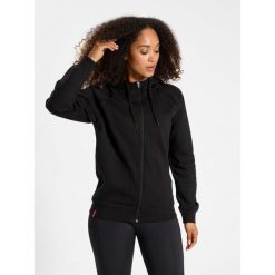 Damska bluza z kapturem zapinana na zamek Hummel Red Classic. Czarne bluzy damskie Hummel, xl, bez wzorów, z bawełny, z kapturem. Za 164.85 zł.