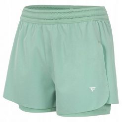 Damskie spodenki tenisowe Tecnifibre Team Stretch Short. Zielone szorty sportowe damskie TECNIFIBRE, bez wzorów, sportowe, tenisowe. Za 199.99 zł.