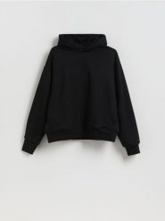 Bluza z nadrukiem na plecach - czarny. Czarne bluzy męskie Reserved, l, bez wzorów, z bawełny, bez kaptura. Za 199.99 zł.