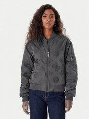 Guess Kurtka bomber W5YL08 WHDK2 Szary Regular Fit. Szare kurtki damskie Guess, xl, z aplikacjami, z syntetyku, bez kaptura. Za 559.99 zł.