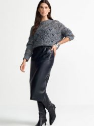 Rich & Royal Damska spódnica ze sztucznej skóry Kobiety Sztuczna skóra czarny jednolity, 38. Czarne spódnice damskie Rich & Royal, na jesień, bez wzorów, ze skóry, eleganckie, midi. Za 629.95 zł.