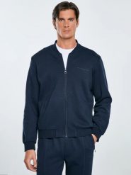 Bluza męska bomber granatowa Wladorb 403. Niebieskie bluzy męskie Big Star, l, bez wzorów, z dzianiny, bez kaptura. Za 249.99 zł.