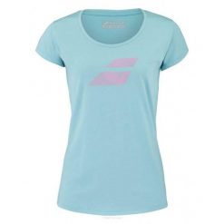 Koszulka tenisowa Babolat Exercise Big Flag Tee. Niebieskie t-shirty damskie BABOLAT, xs, bez wzorów, z bawełny, bez kołnierzyka. Za 60.00 zł.