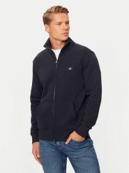 Gant Bluza Shield 2008006 Granatowy Regular Fit. Niebieskie bluzy męskie GANT, m, bez wzorów, z bawełny, bez kaptura. Za 539.99 zł.