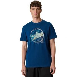 Koszulka męska 4F - bawełniany T-shirt, regular fit. Niebieskie t-shirty męskie 4f, m, bez wzorów, z bawełny, klasyczne, bez kołnierzyka. Za 59.99 zł.