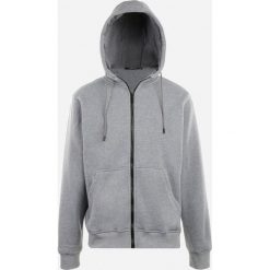 Szara Bluza z Kapturem i Suwakiem Azadah. Szare bluzy męskie Born2be, m, bez wzorów, z dresówki, z kapturem. Za 84.99 zł.