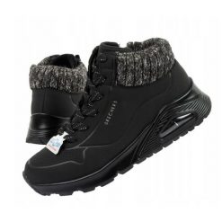 Buty damskie Skechers Uno Darling Daze. Czarne obuwie sportowe damskie Skechers, bez wzorów, ze skóry, trekkingowe. Za 319.00 zł.