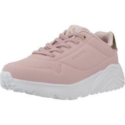 Buty Córka Skechers Uno Lite Metallic Mode róża. Czerwone obuwie sportowe damskie Skechers, bez wzorów, trekkingowe, Skechers Sport. Za 236.27 zł.