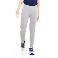 Proste spodnie damskie z zakładkami, z polaru treningowego. Szare obuwie sportowe damskie LEONE 1947 APPAREL, bez wzorów, z polaru, na fitness i siłownię. W wyprzedaży za 139.75 zł.