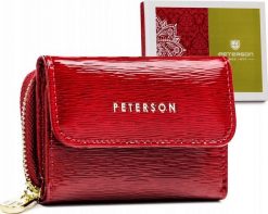 Peterson Mały portfel damski z lakierowanej skóry naturalnej Peterson NoSize. Portfele damskie Peterson, bez wzorów, ze skóry. Za 121.95 zł.