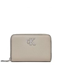 Calvin Klein Portfel Minimal Monogram Med Za K60K611500 Beżowy. Brązowe portfele damskie Calvin Klein, bez wzorów, z materiału. Za 229.99 zł.