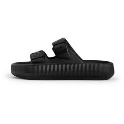 Klapki damskie Fila Tireno. Czarne klapki damskie Fila, bez wzorów, z materiału, eleganckie, bez obcasa. Za 89.99 zł.
