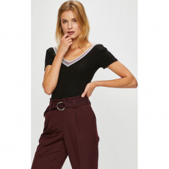 Tally Weijl - Top. Szare topy damskie marki TALLY WEIJL, z bawełny, z krótkim rękawem. W wyprzedaży za 49.90 zł.
