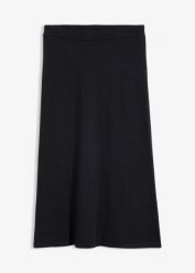 Spódnica dzianinowa z miękkiej mieszanki wełny. Czarne spódnice damskie bonprix, na jesień, bez wzorów, z dzianiny, eleganckie, ołówkowe. Za 249.99 zł.