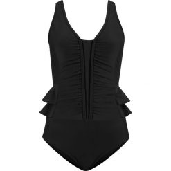 Kostium kąpielowy wyszczuplający bonprix czarny. Czarne kostiumy jednoczęściowe damskie bonprix. Za 129.99 zł.
