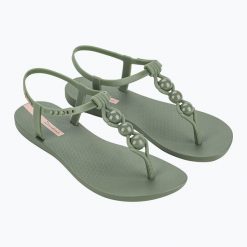 Sandały damskie Ipanema Class Conecta. Zielone klapki damskie Ipanema, bez wzorów, bez obcasa. Za 79.99 zł.