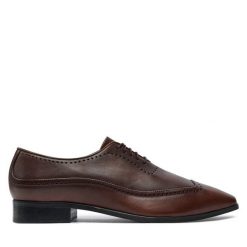 Półbuty Baldowski. Brązowe eleganckie półbuty Baldowski, wizytowe, bez zapięcia. Za 709.99 zł.