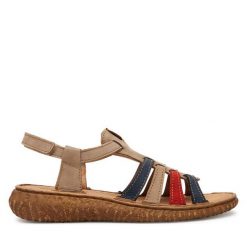 Sandały Josef Seibel. Brązowe sandały damskie Josef Seibel, bez wzorów, bez obcasa, na płaskiej podeszwie, bez zapięcia. Za 239.99 zł.