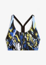 Sportowy biustonosz bikini bustier z szybkoschnącego materiału. Czarne bikini damskie bonprix, bez wzorów. Za 89.99 zł.