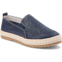 Espadryle LANQIER - 42C1772 Granatowy. Niebieskie espadryle damskie Lanqier, ze skóry. W wyprzedaży za 139.00 zł.