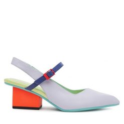 Sandały United Nude. Fioletowe sandały damskie United Nude, bez wzorów, bez obcasa, na słupku, bez zapięcia. Za 859.99 zł.