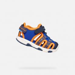 Sandały GEOX SANDAL MULTY Niebieski. Niebieskie sandały męskie Geox, z syntetyku, bez zapięcia. Za 225.99 zł.
