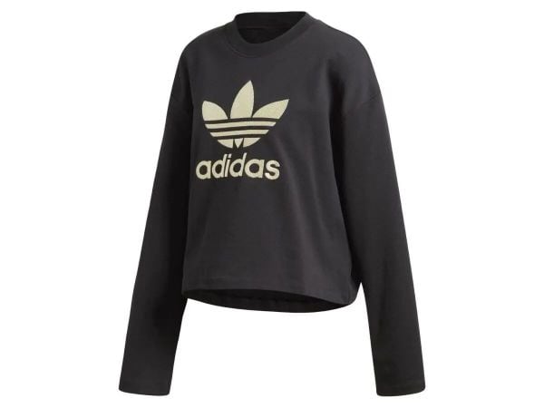 Bluza damska ADIDAS LG CREW 42. Czarne bluzy damskie Adidas, uniwersalny, bez wzorów, z bawełny, bez kaptura. Za 249.00 zł.