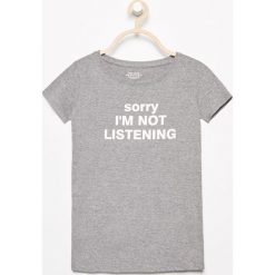 T-shirt z napisem - Szary. Szare t-shirty i topy dla dziewczynek Reserved, z napisami. Za 24.99 zł.